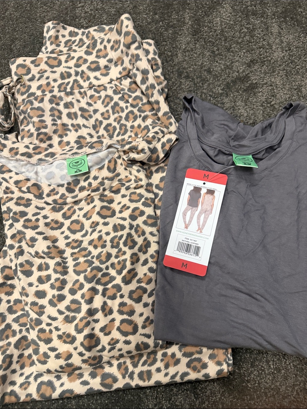 Honeydew Intimates Leopard Print and Charcoal Sleep Set